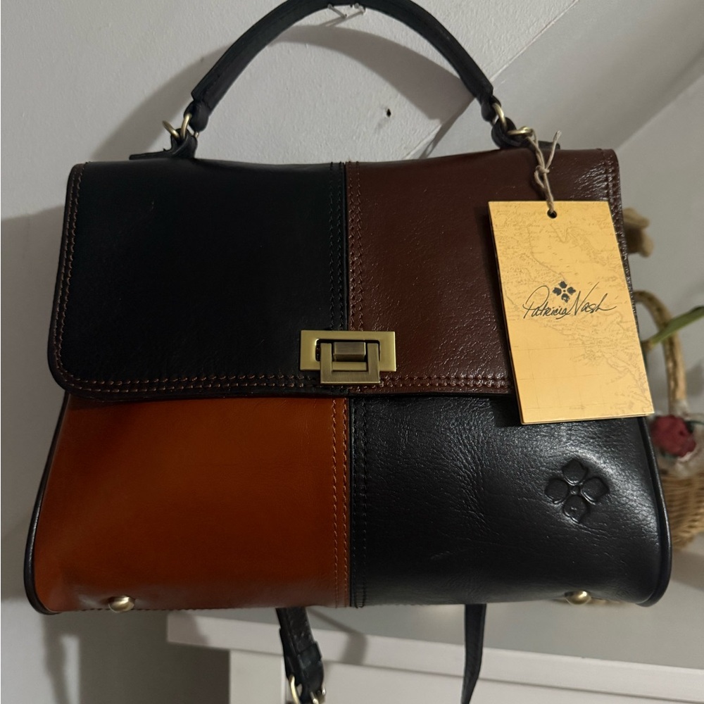Patricia Nash Yoeky color block satchel NWT
